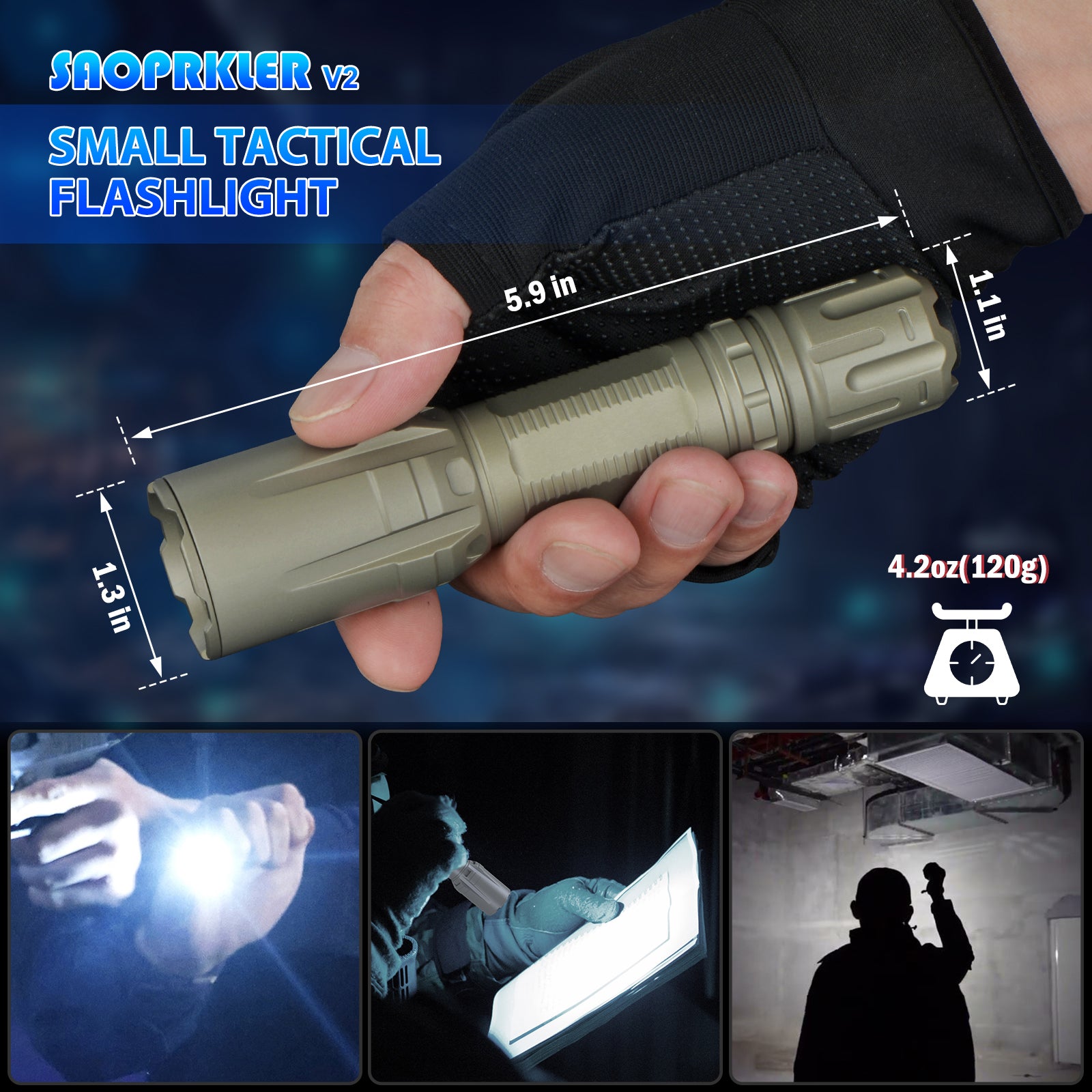 SAOPRKLER Tactical Flashlights High Lumen 2350LM Police Flashlight with Holster 690m SFT40 LED Law Enforcement -V2